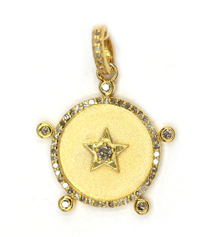 Round Silver Diamond Pendant