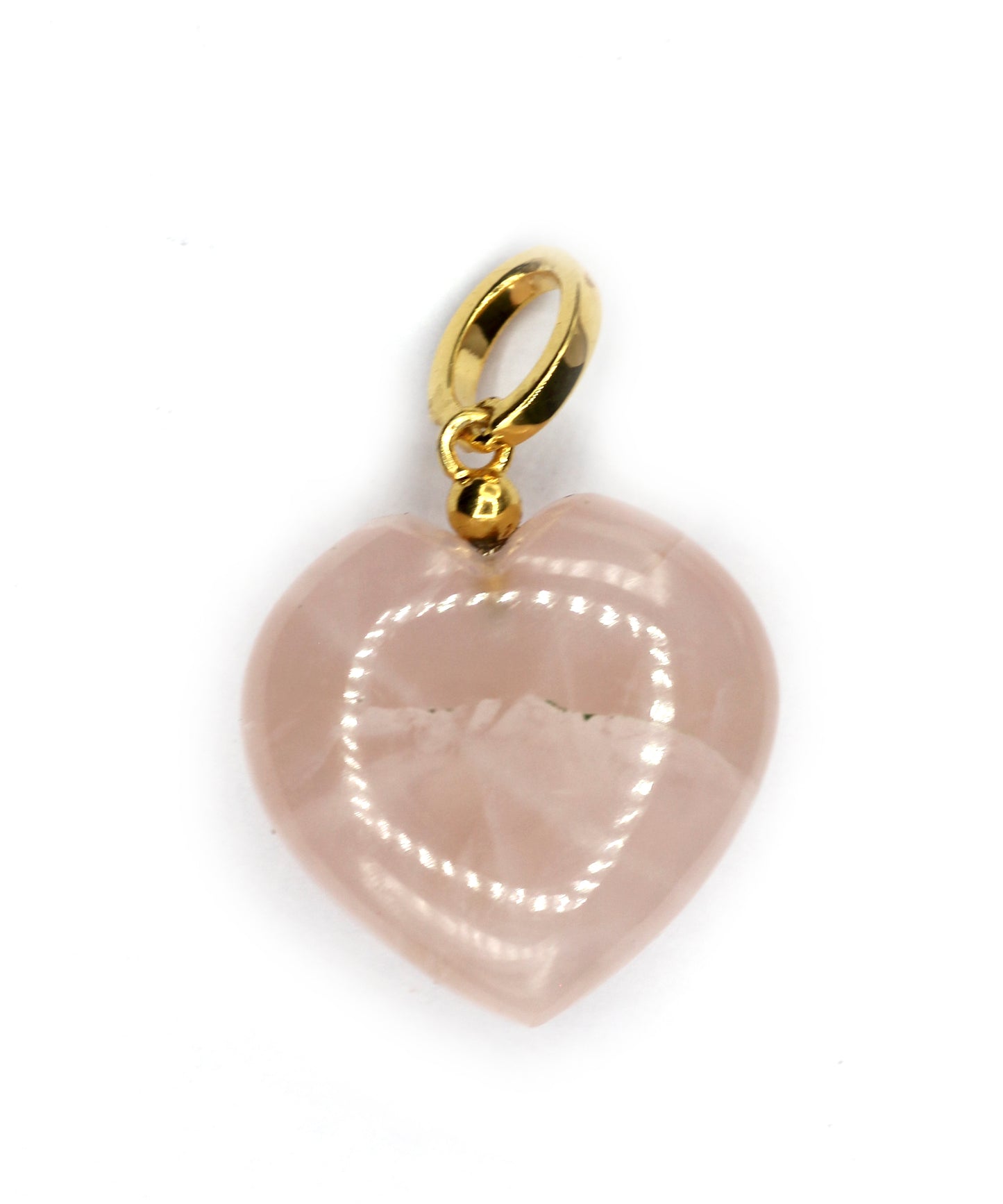 Rose Quartz Heart Shape Pave Diamond Pendant
