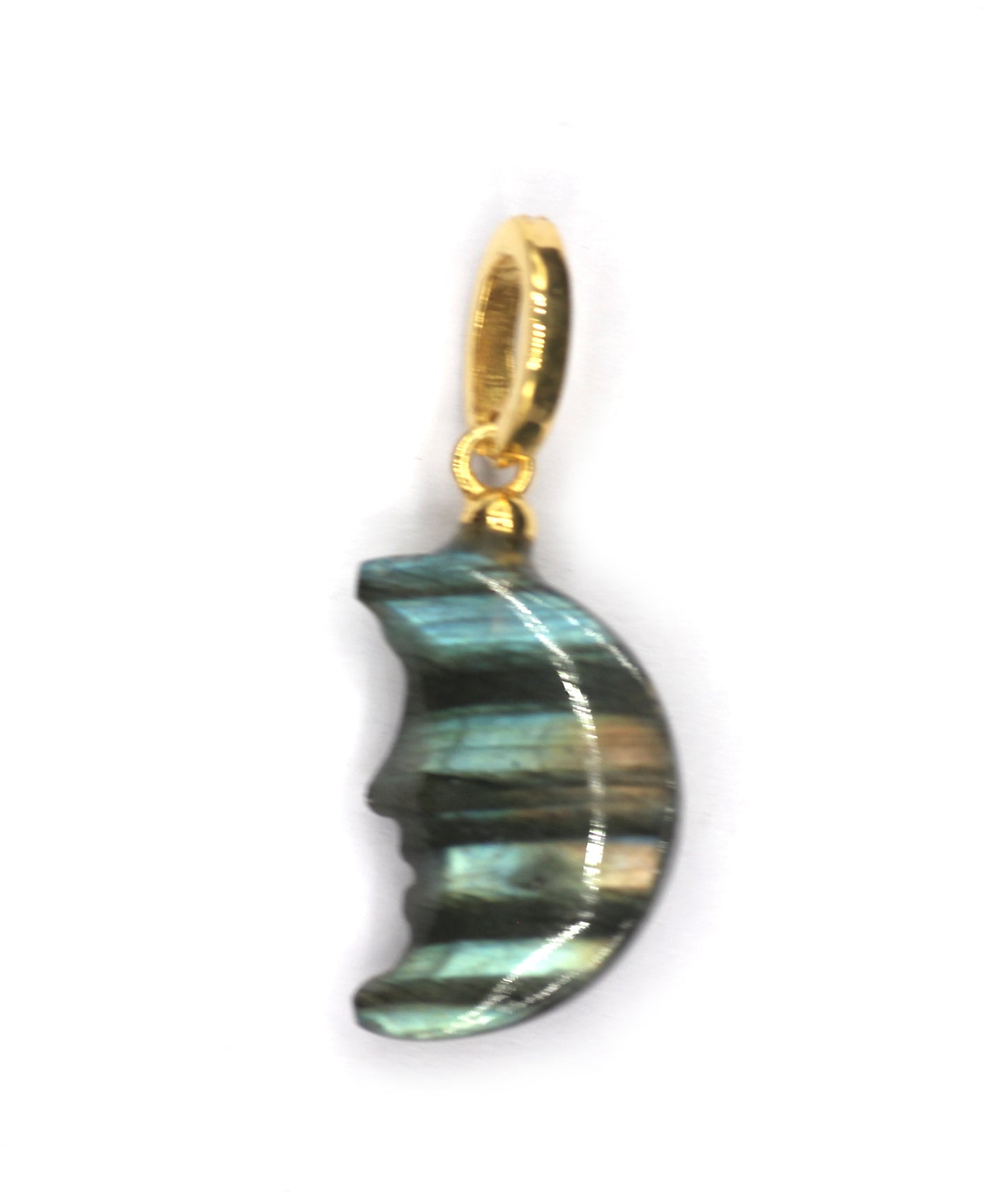 Moon Silver Pave Diamond Pendant