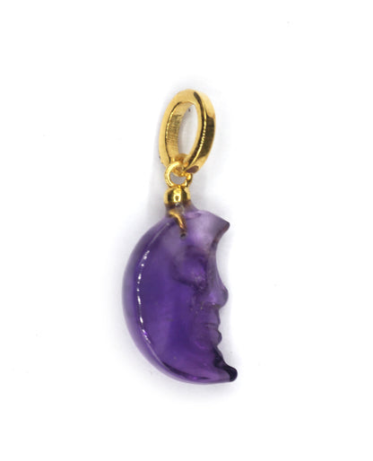 Moon Silver Pave Diamond Pendant