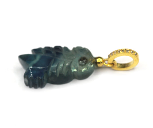 Owl Silver Pave Diamond Pendant