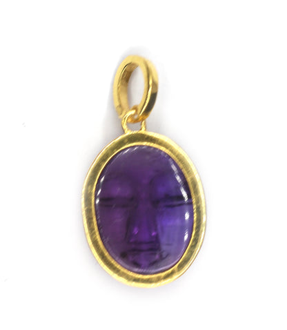Amethyst Oval Pave Diamond Pendant