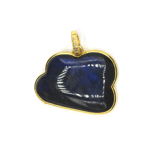 Labradorite Cloud Pave Diamond Pendant