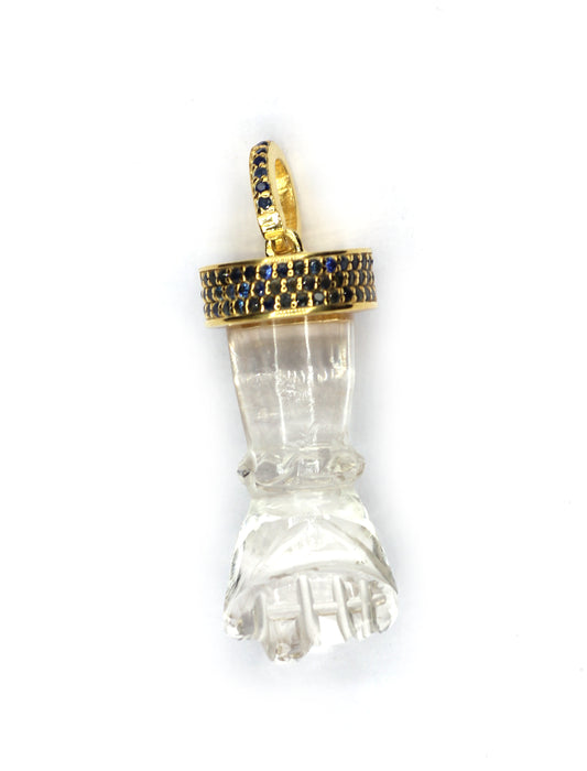 Hand Quartz Pave Diamond Pendant