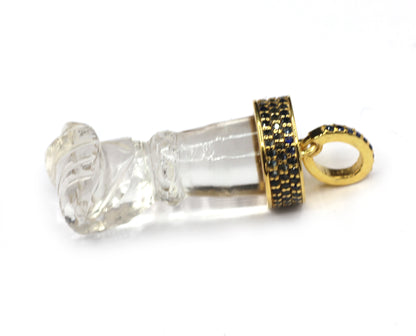 Hand Quartz Pave Diamond Pendant
