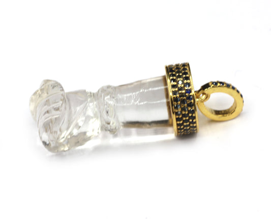Hand Quartz Pave Diamond Pendant