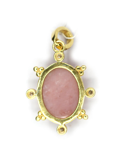 Oval Silver Diamond Pendant