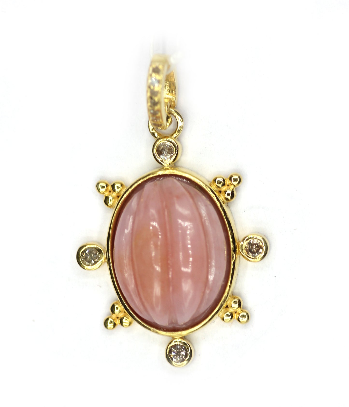 Oval Silver Diamond Pendant