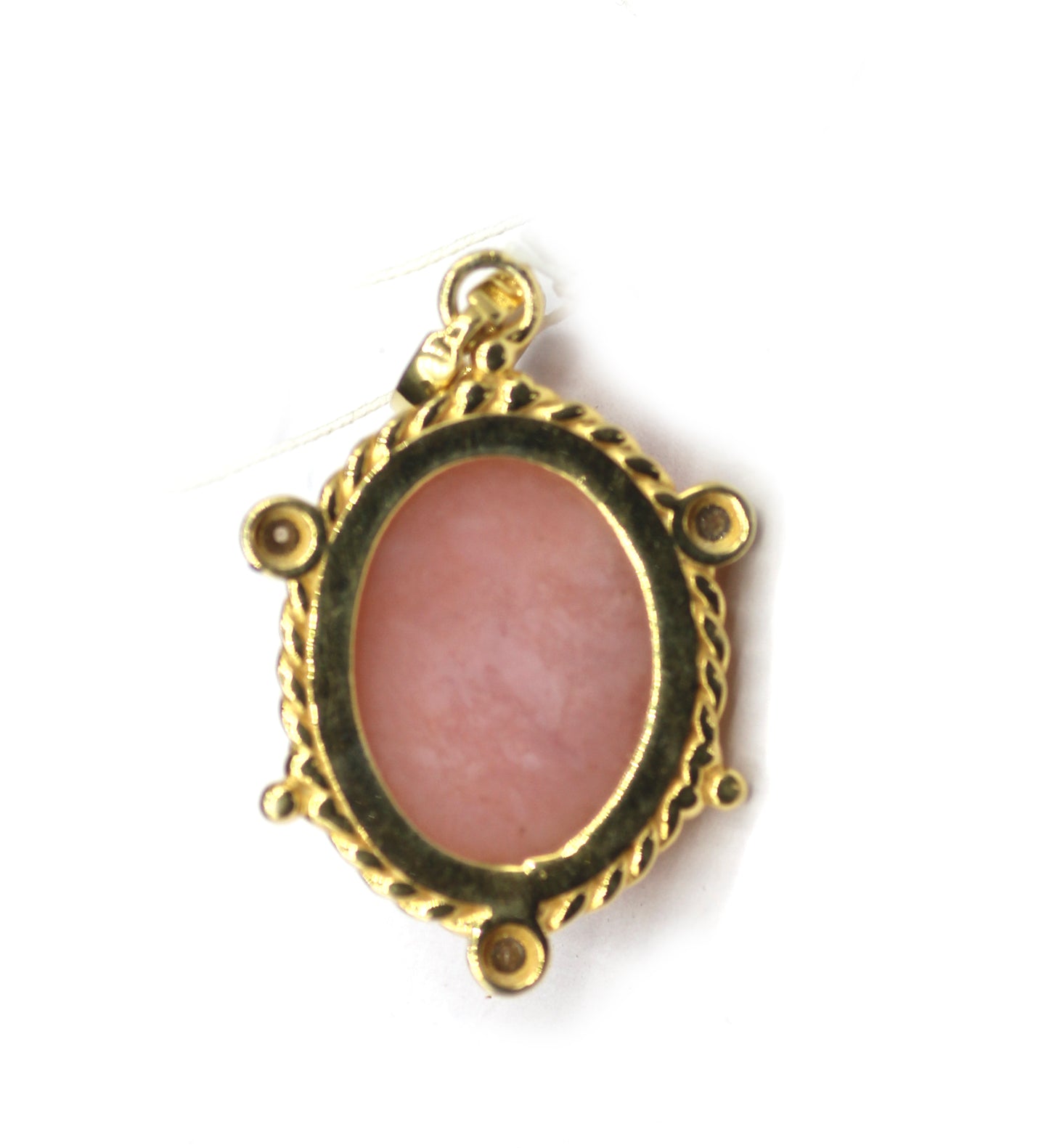 Oval Silver Diamond Pendant