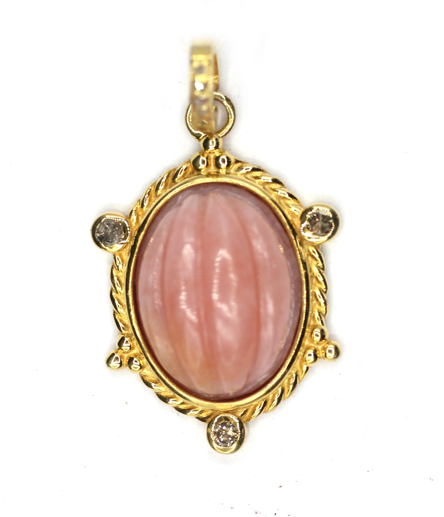 Oval Silver Diamond Pendant