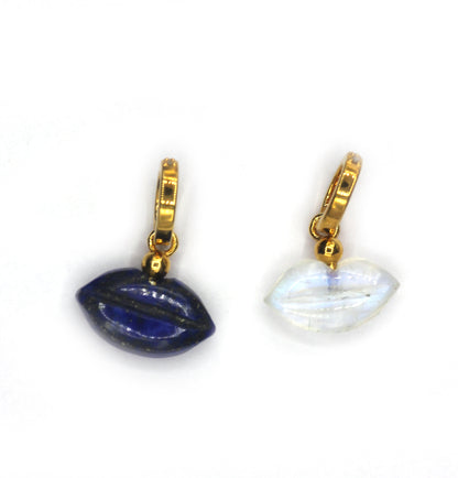 Lips Silver Pave Diamond Pendant