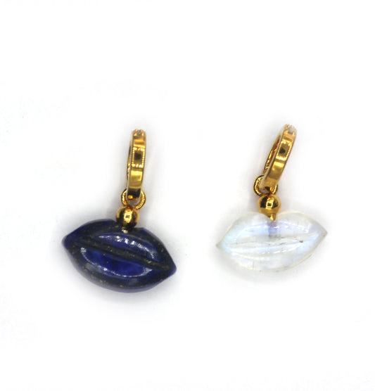 Lips Silver Pave Diamond Pendant