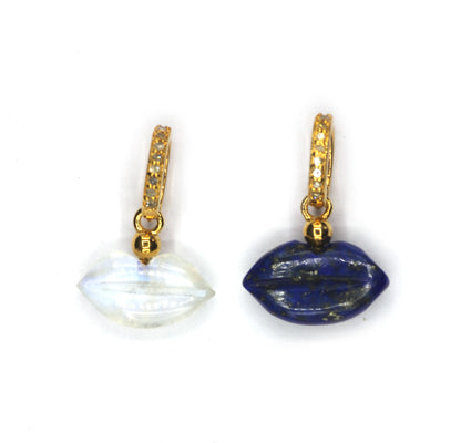 Lips Silver Pave Diamond Pendant