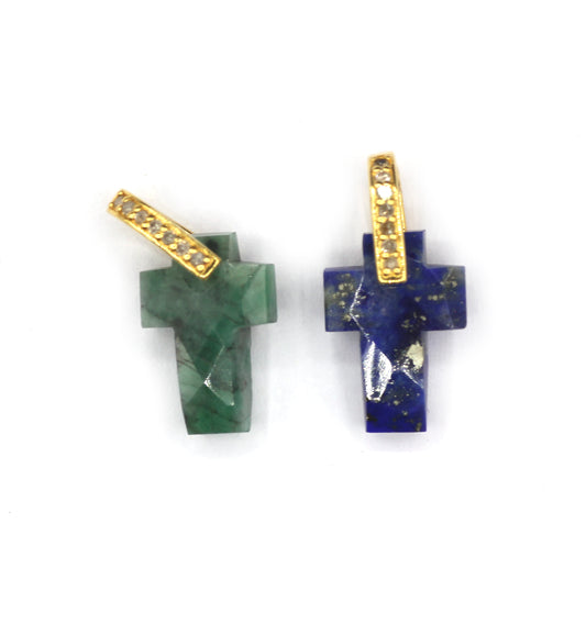 Cross Silver Pave Diamond Pendant