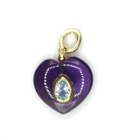 Heart Silver Pave Diamond Pendant