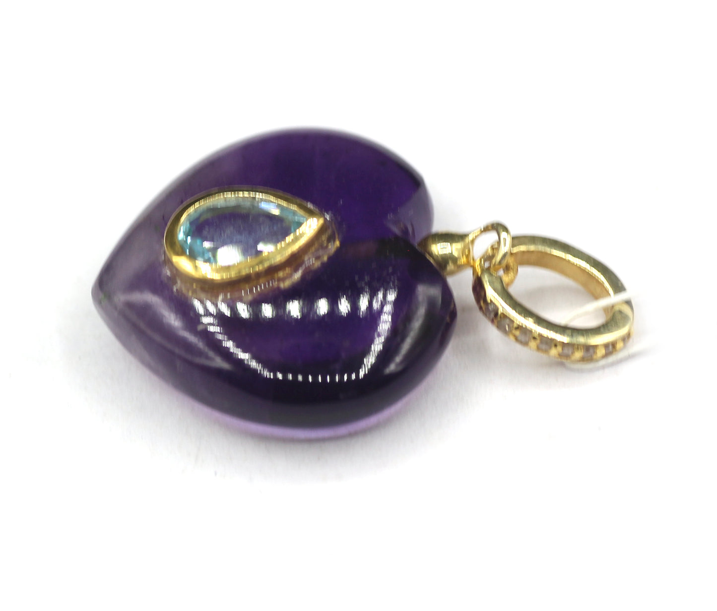 Heart Silver Pave Diamond Pendant