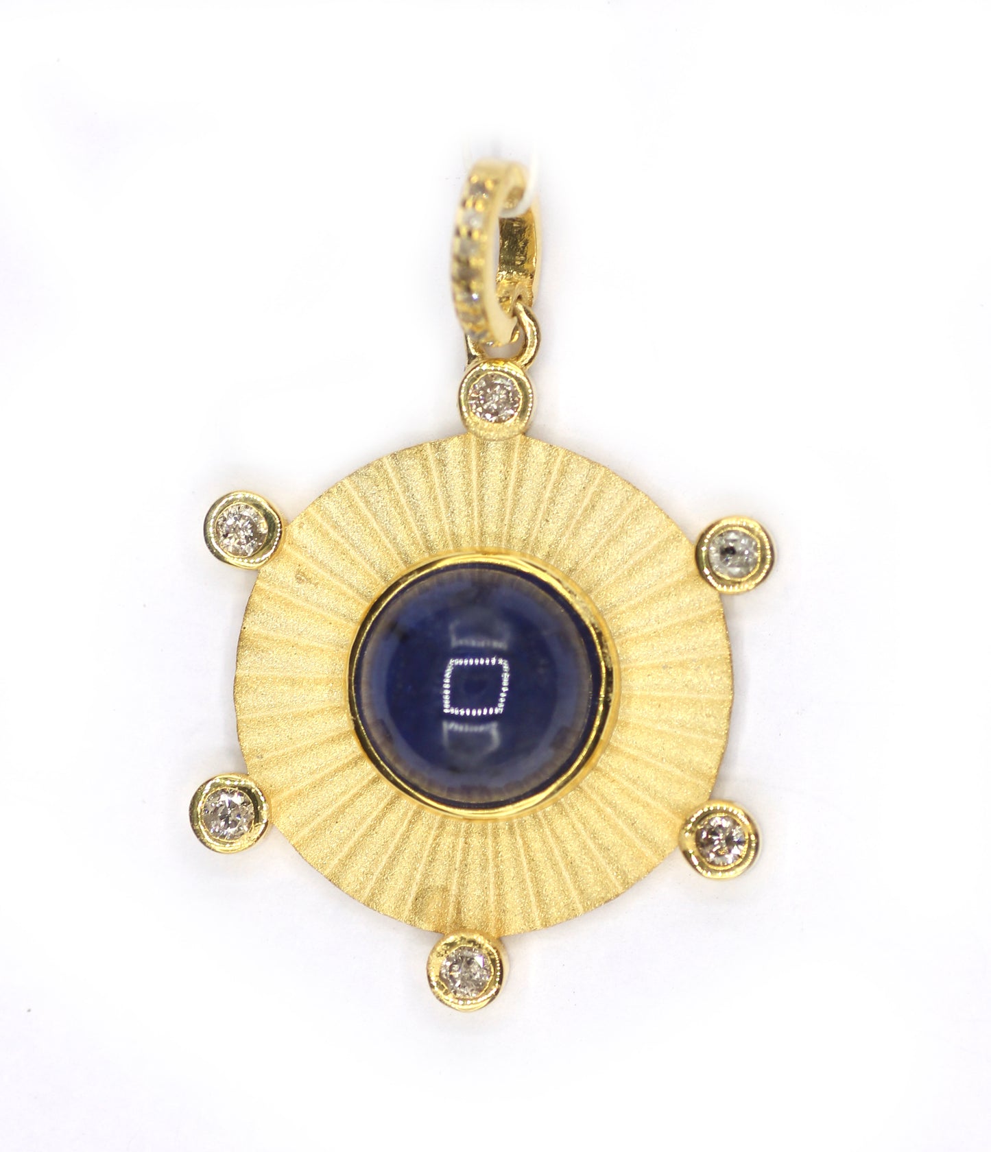 Round Silver Pave Diamond Pendant