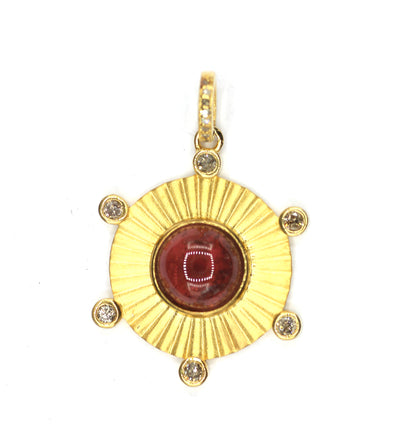 Round Silver Pave Diamond Pendant