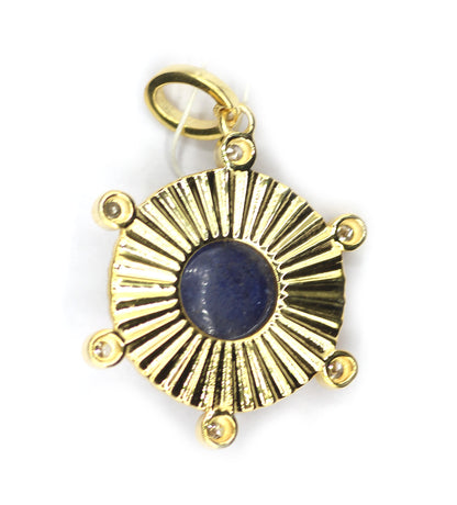 Round Silver Pave Diamond Pendant
