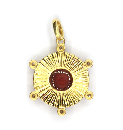 Round Silver Pave Diamond Pendant