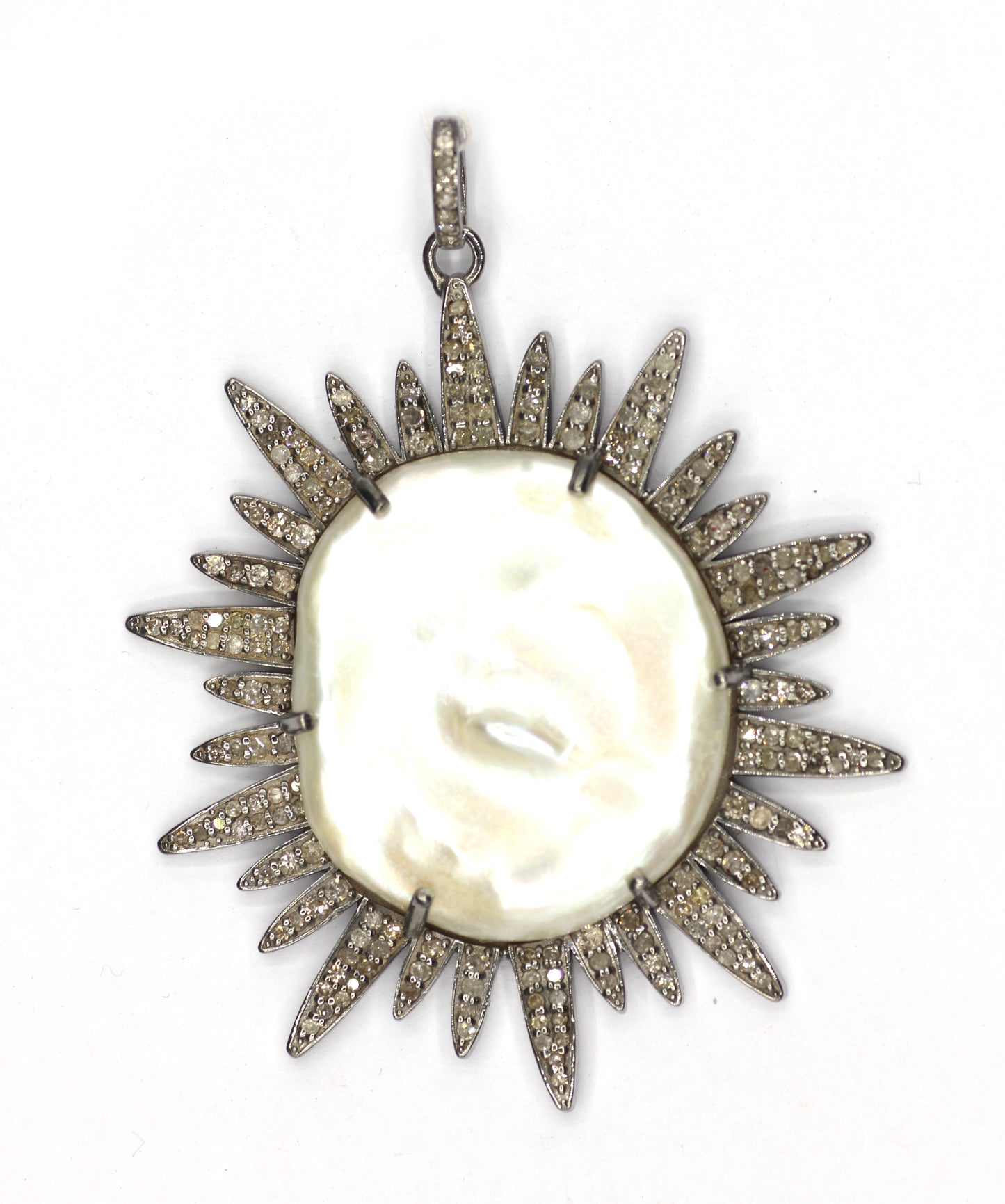 Star Silver Pave Diamond Pendant