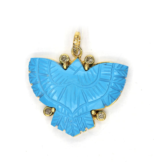 Eagle Silver Pave Diamond Pendant