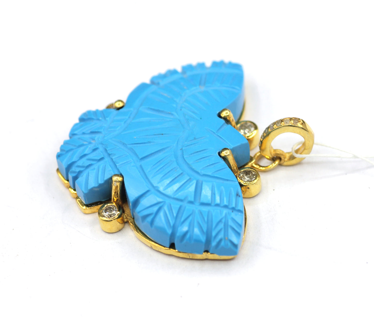 Eagle Silver Pave Diamond Pendant