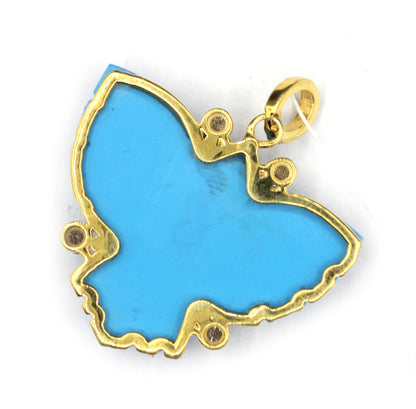 Eagle Silver Pave Diamond Pendant