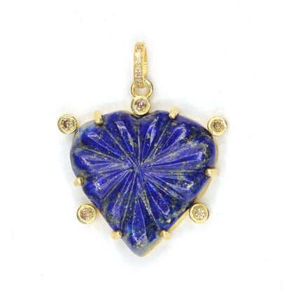 Heart Silver Pave Diamond Pendant