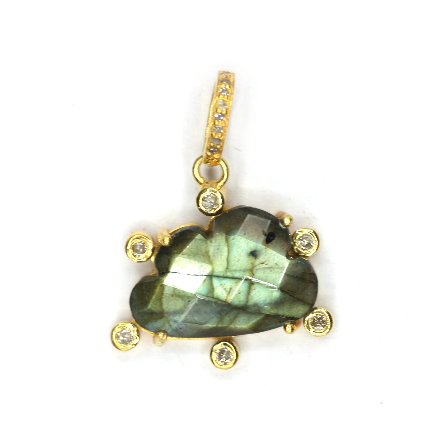 Cloud Silver Pave Diamond Pendant