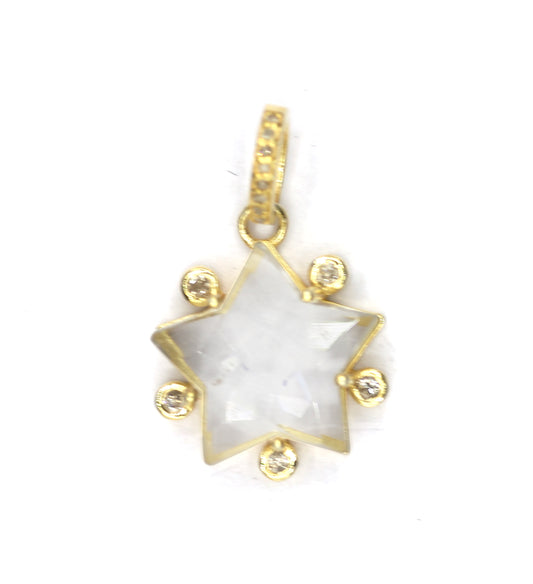 Star Silver Pave Diamond Pendant