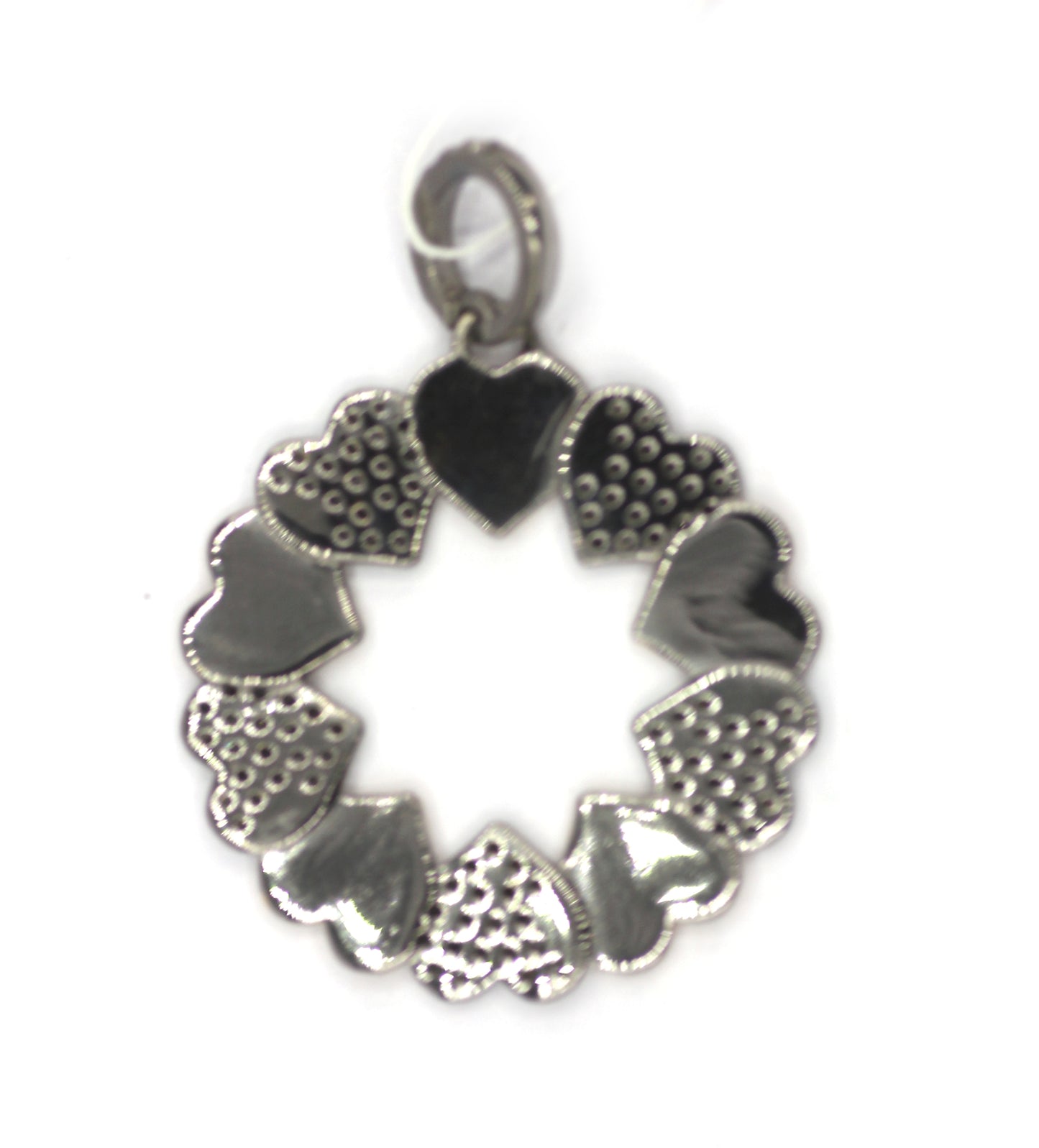 Heart Shape Silver Diamond Pendant