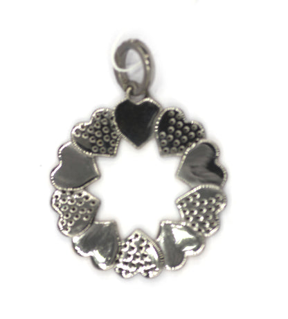 Heart Shape Silver Diamond Pendant