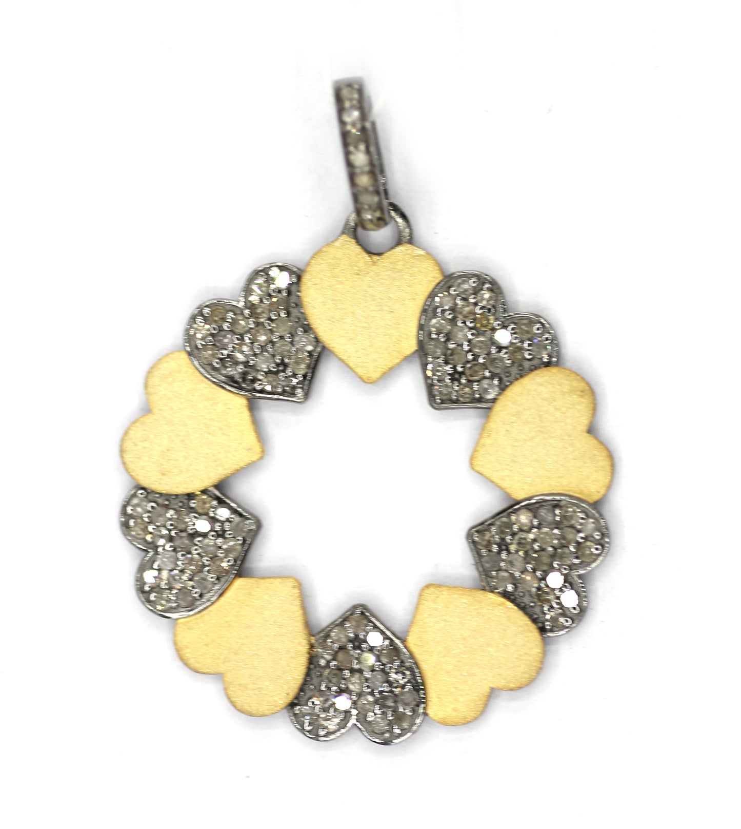Heart Shape Silver Diamond Pendant