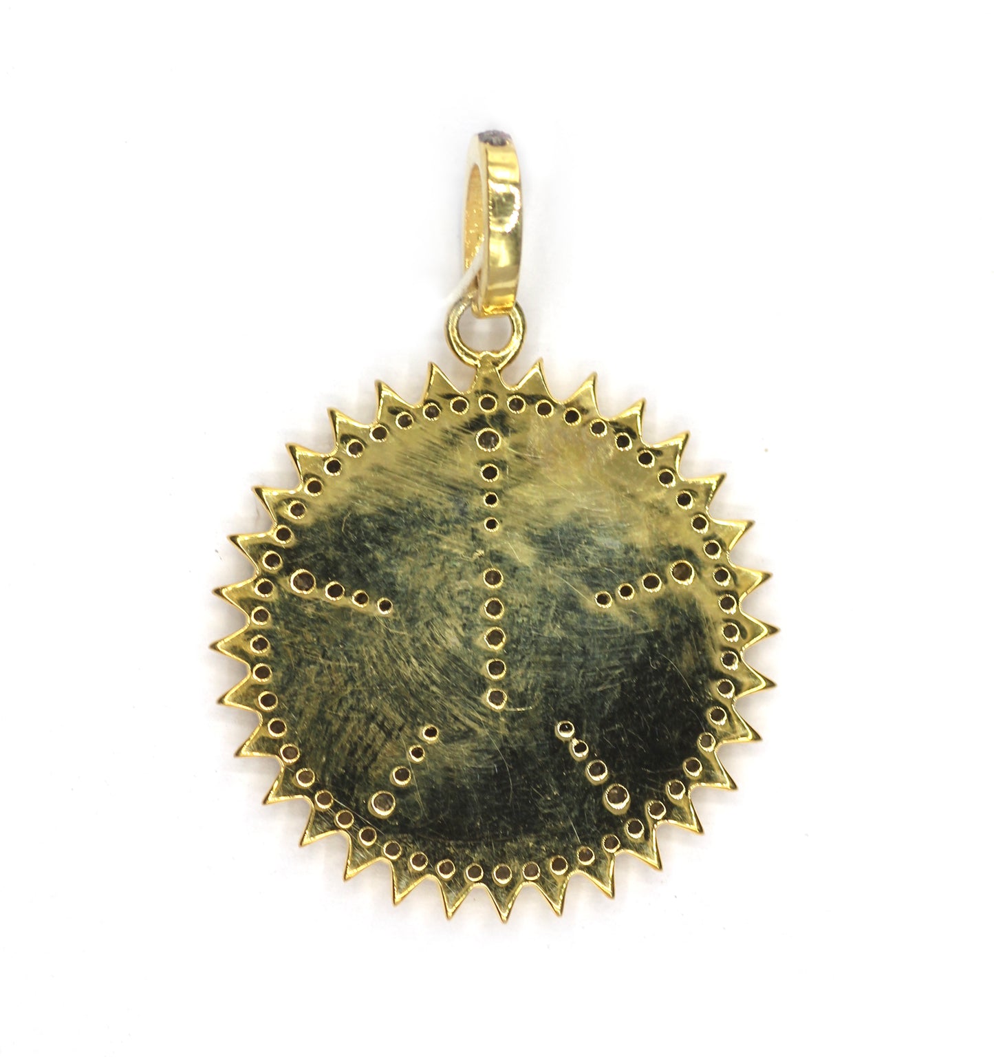 Round star pendant, 26 mm, 0.69 ct diamonds, 925 silver with gold-tone center