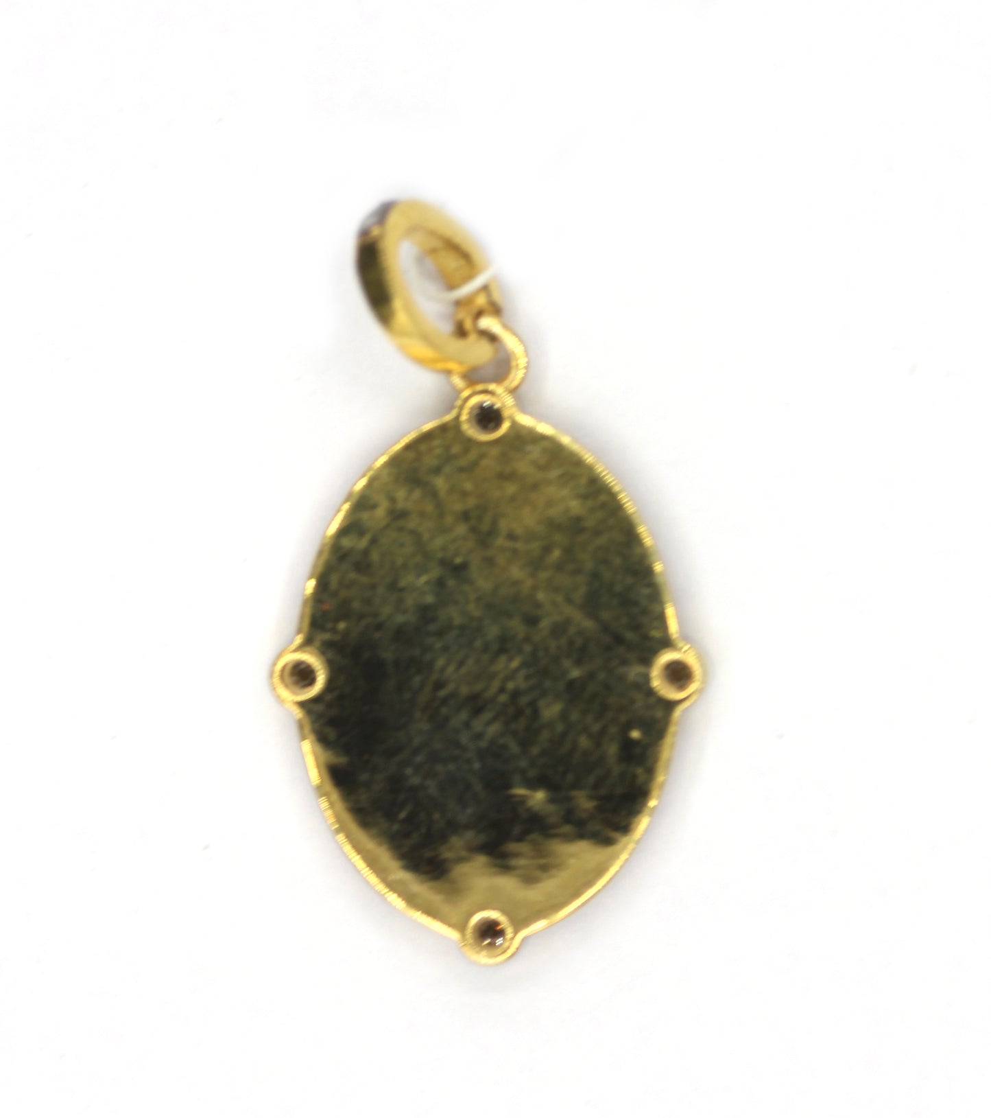 Oval Disk On Snake pendant in 925 silver with pave diamonds