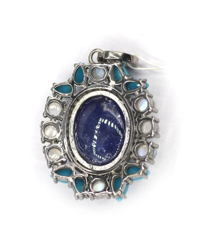 Tanzanite Silver Diamond Pendant
