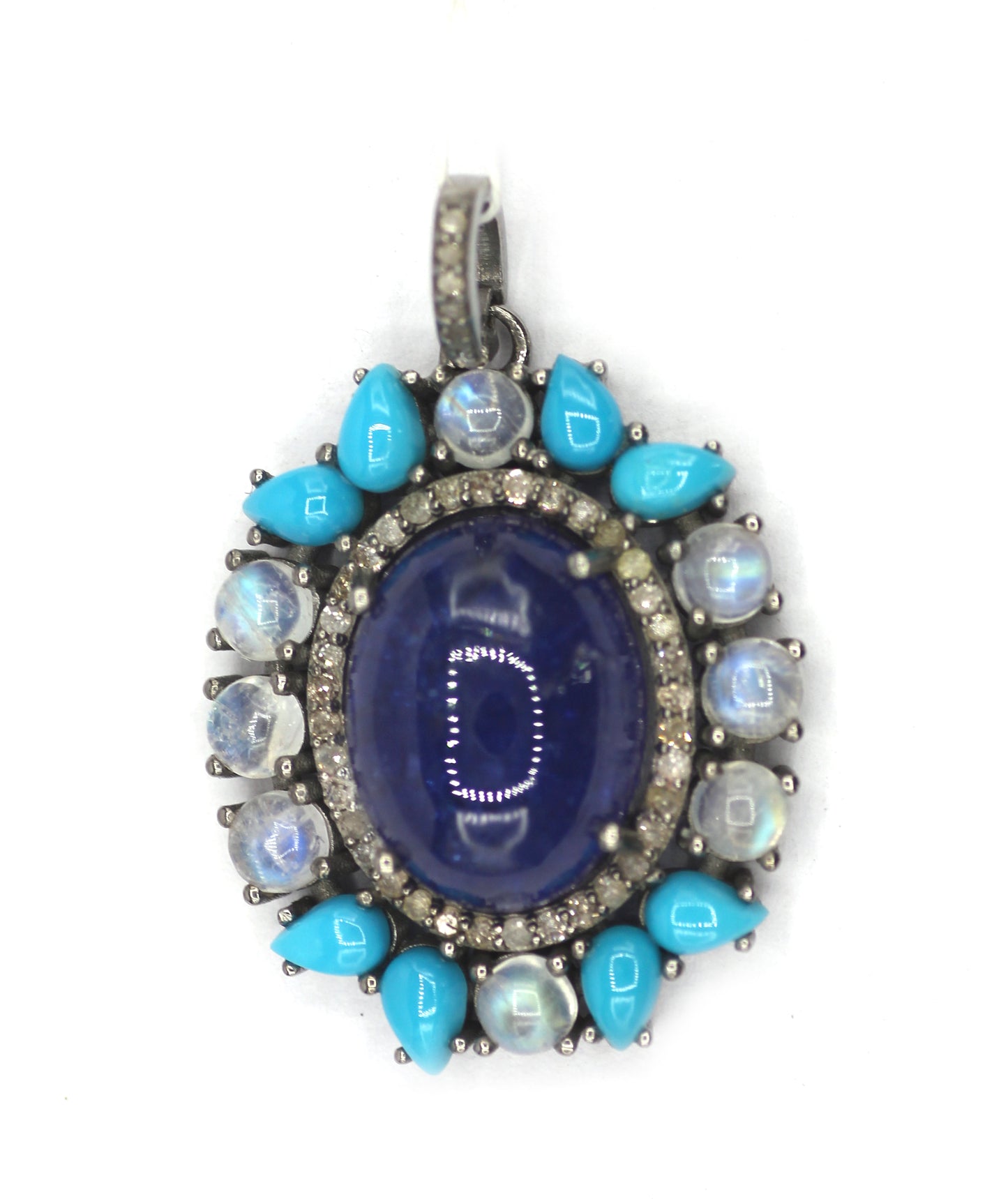 Tanzanite Silver Diamond Pendant