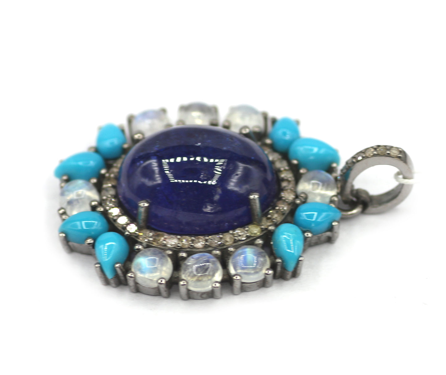 Tanzanite Silver Diamond Pendant