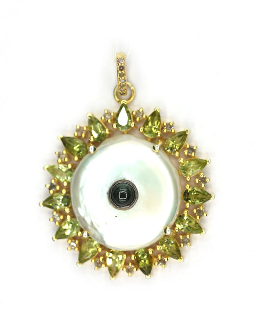 Pearl Silver Diamond Pendant