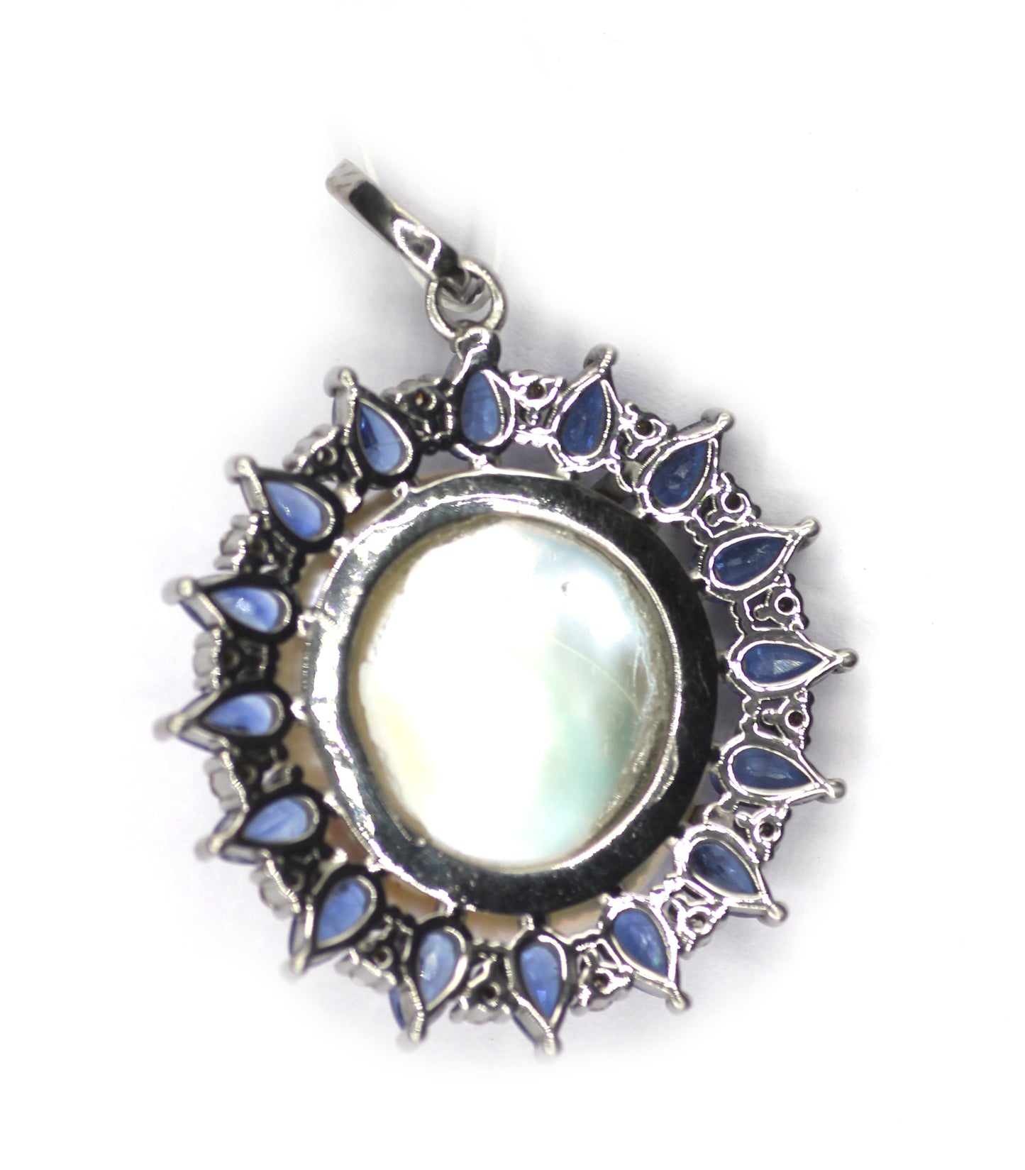 Kyanite Silver Diamond Pendant