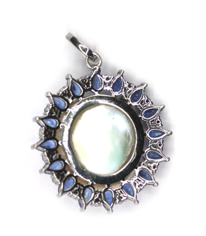 Kyanite Silver Diamond Pendant