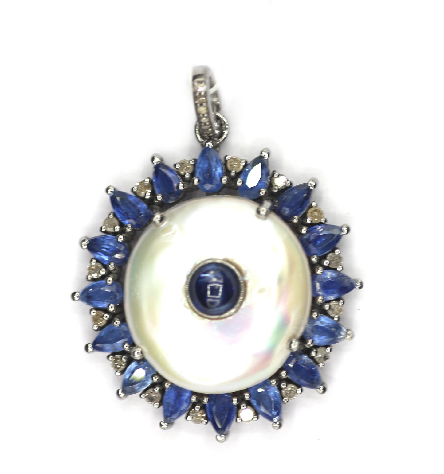 Kyanite Silver Diamond Pendant