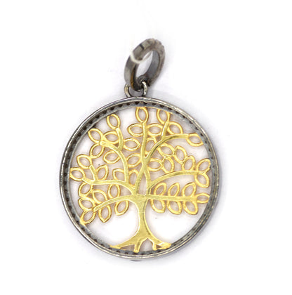 Tree of Life Silver Diamond Pendant