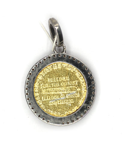 Round Silver Diamond Pendant