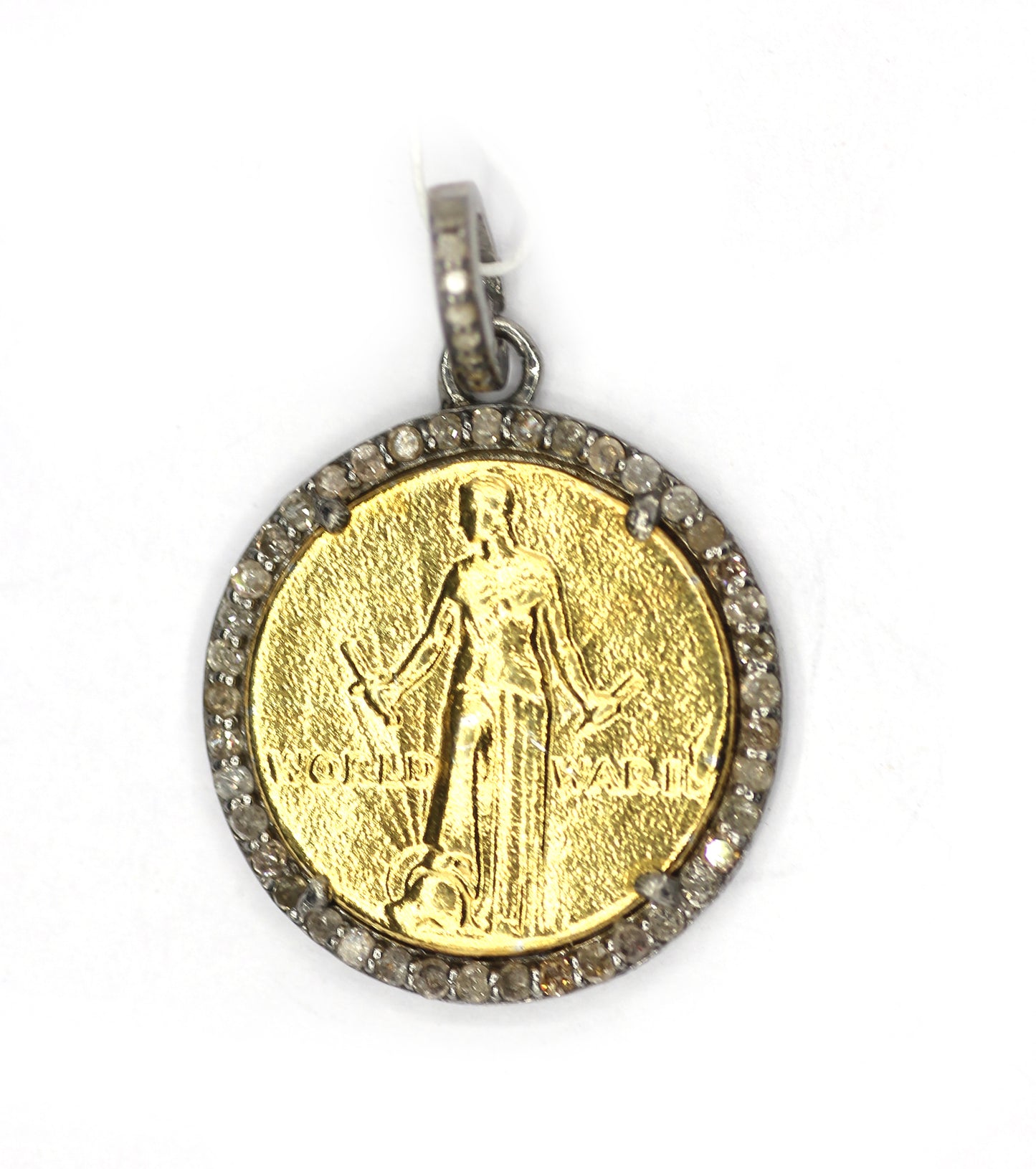 Round Silver Diamond Pendant