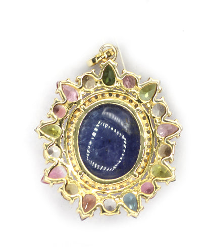 Tanzanite Silver Diamond Pendant