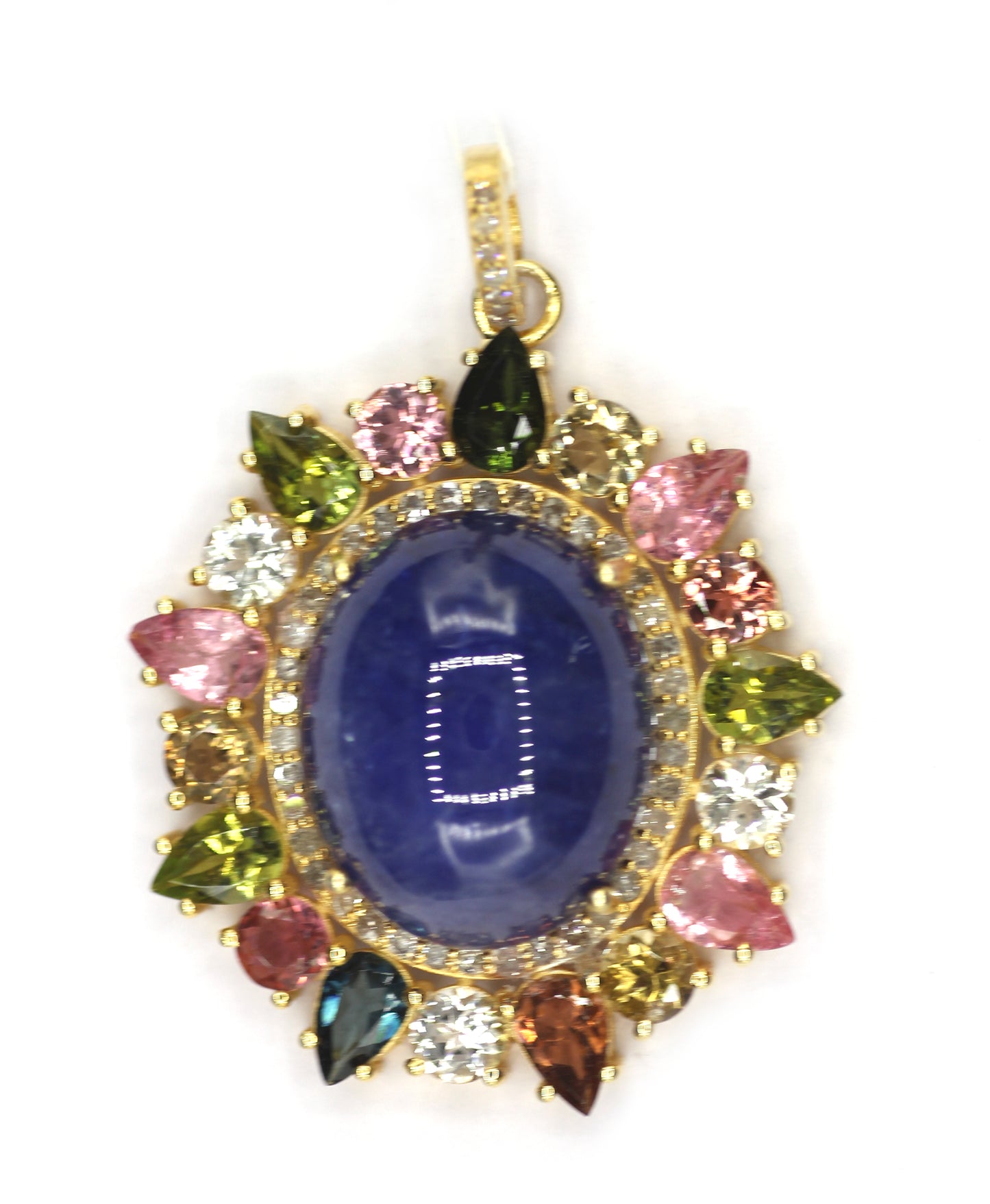 Tanzanite Silver Diamond Pendant