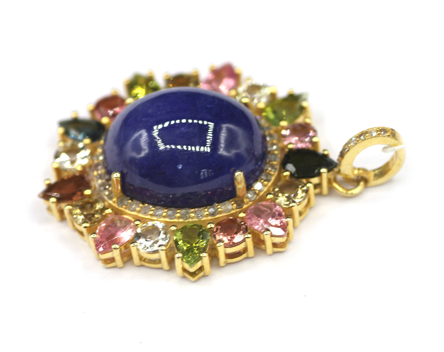 Tanzanite Silver Diamond Pendant