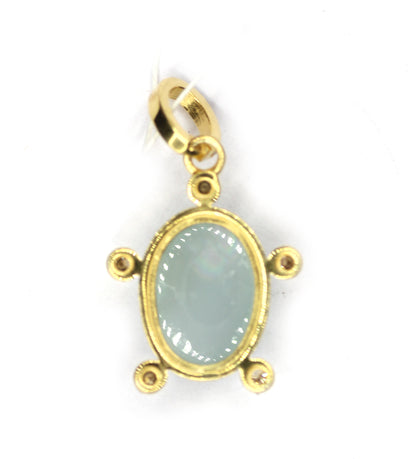 Oval Silver Diamond Pendant